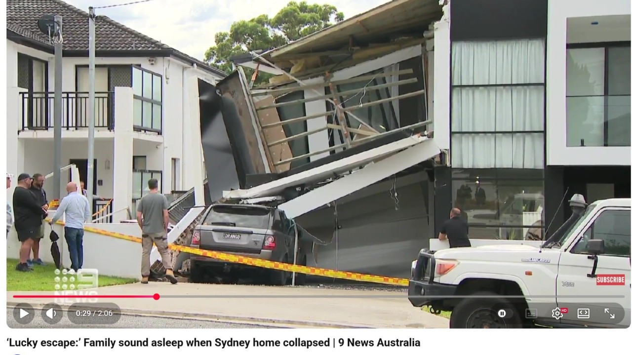 Cover of Scott Chen’s article, showing a news report of a collapsed house