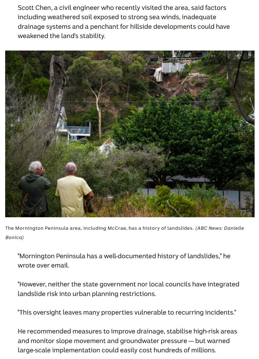 Figure 1. My comments to ABC News following the McCrae landslide, January 2025. Source: ABC News.