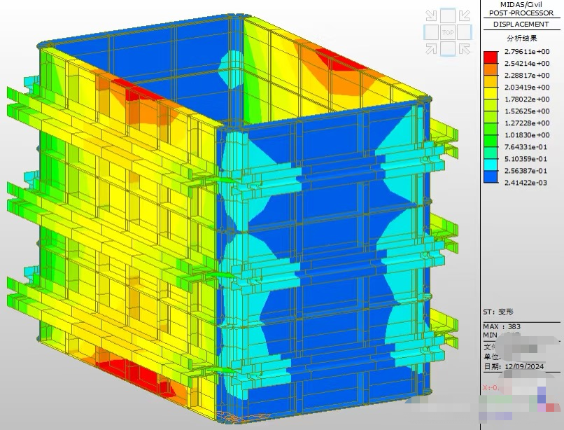 Figure 5_FEA Result of Displacement of Vertical Concrete Element's Plywood Formwork (Reference Only)
